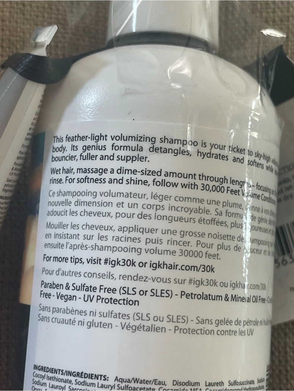 IGK 30,000 Feet Volume Shampoo with free gift!